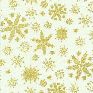 103-33000 Season's Greeting Snowflakes, gold metalic