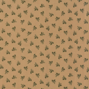 1116-18  Homestead Gatherings Dainty Flower in Sage on a Tan Background