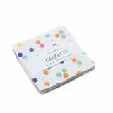 22320PP  Confetti 5 " Charm Pack - Multi Color Dots on White