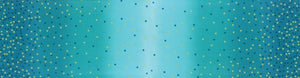 10807-209M  Ombre Turquoise Dots - Moda Metallic