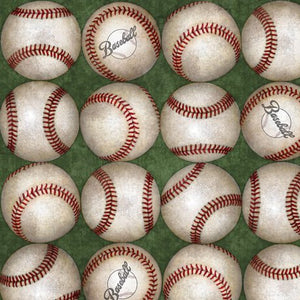 24912-Y   Grand Slam - Baseballs - Green